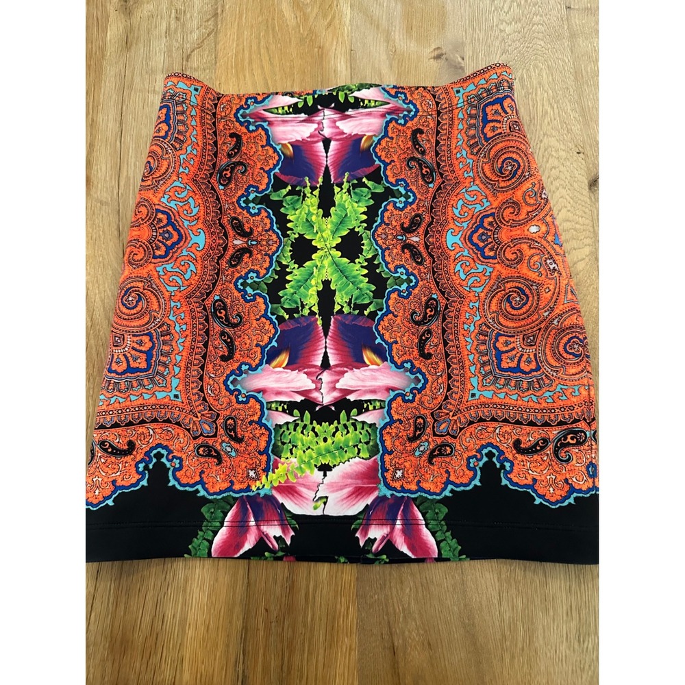 Clover Canyon Archival Paisley Floral Scuba Mini Skirt - Size Small